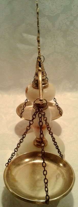 Vintage Italian Scales of Justice with Alabaster inlay.