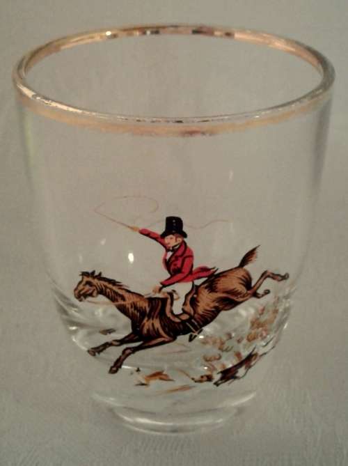 1960's retro Hunting Scene glasses