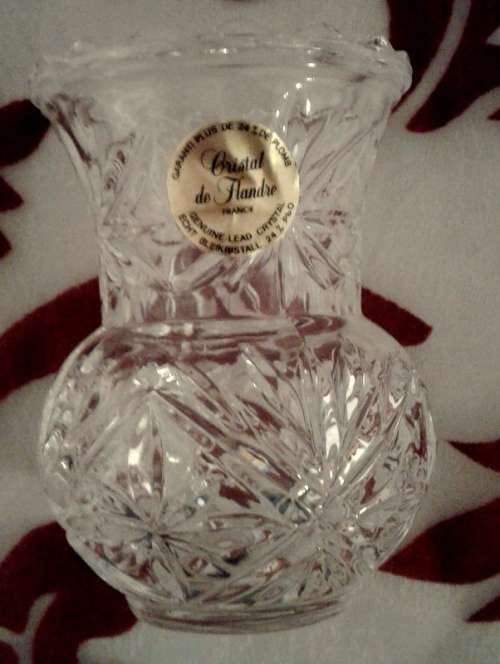Two small vintage Cristal de Flandre - France Vases