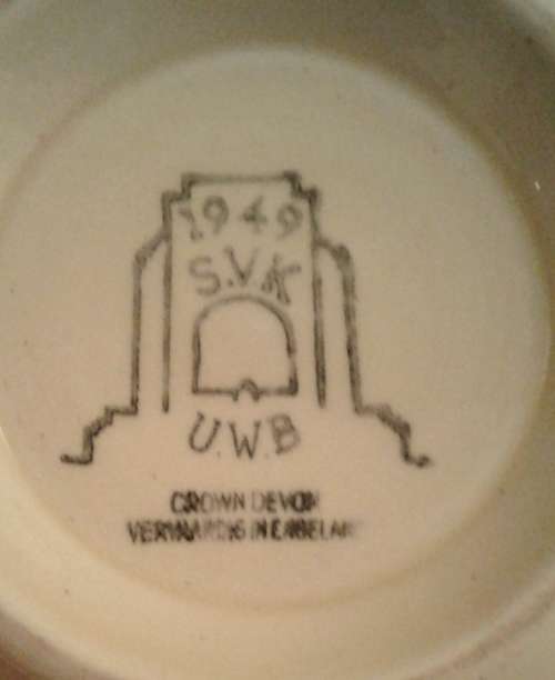 1949 S.V.K - UWB Voortrekker Monument Commemorative bowl - Made by Crown Devon