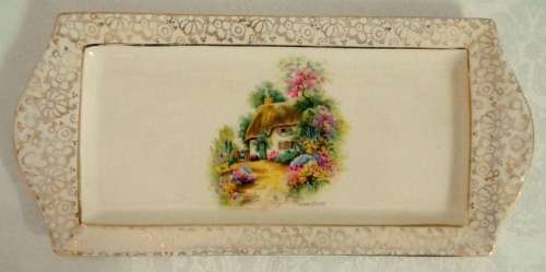 Vintage 1930s H&K Tunstall Rectangle Sandwich Plate (glazing)