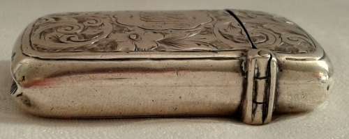 Antique  Vesta  Hallmarked silver match case . Maker C.C . 1936