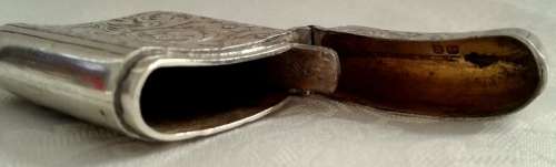 Antique  Vesta  Hallmarked silver match case . Maker C.C . 1936