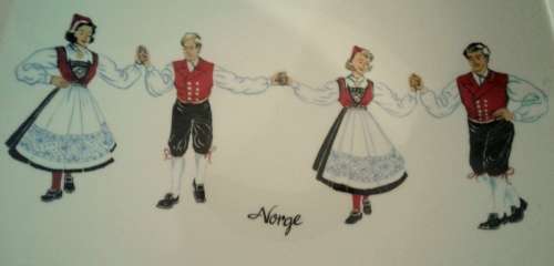 Vintage Beautiful Norwegian Plate with folk art