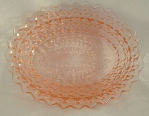 Detailed vintage PINK glass bowl