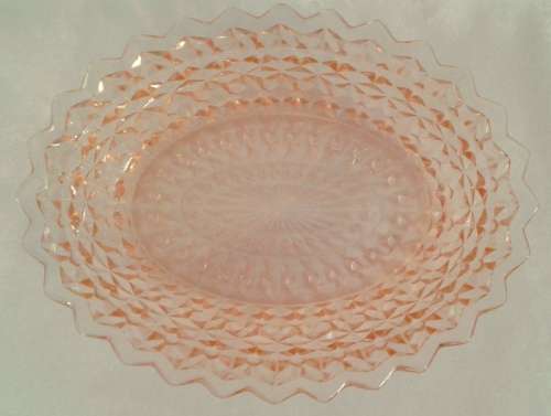 Detailed vintage PINK glass bowl