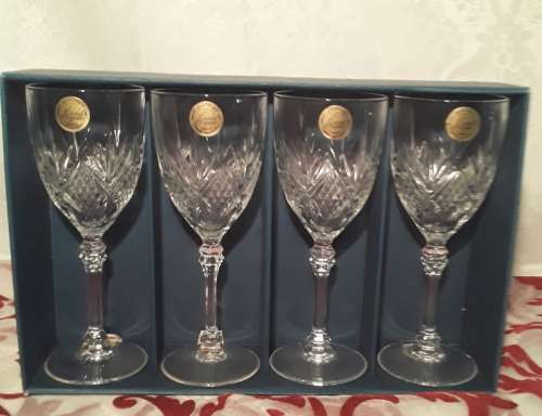 French Cristal d'Arques Wine Glasses Design Fontenay Lead Crystal (never been used)
