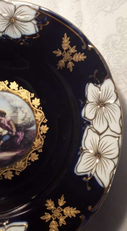 Haas & Czjzek Handmade Fine Porcelain Cobalt Blue Bowl