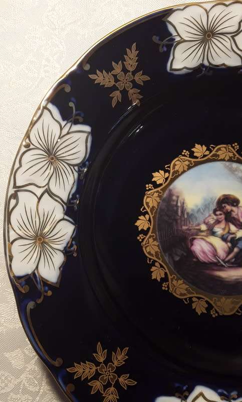 Haas & Czjzek Handmade Fine Porcelain Cobalt Blue Bowl