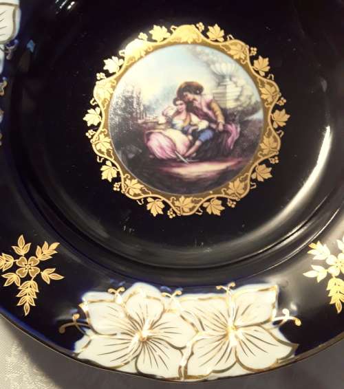 Haas & Czjzek Handmade Fine Porcelain Cobalt Blue Bowl