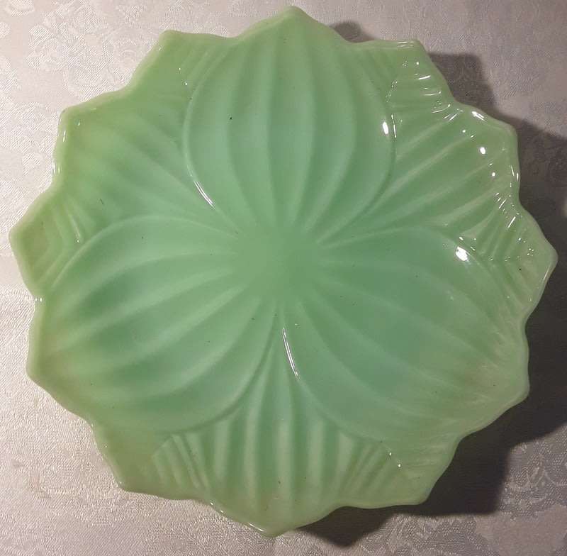 Vintage Milk Glass Light Green Plates