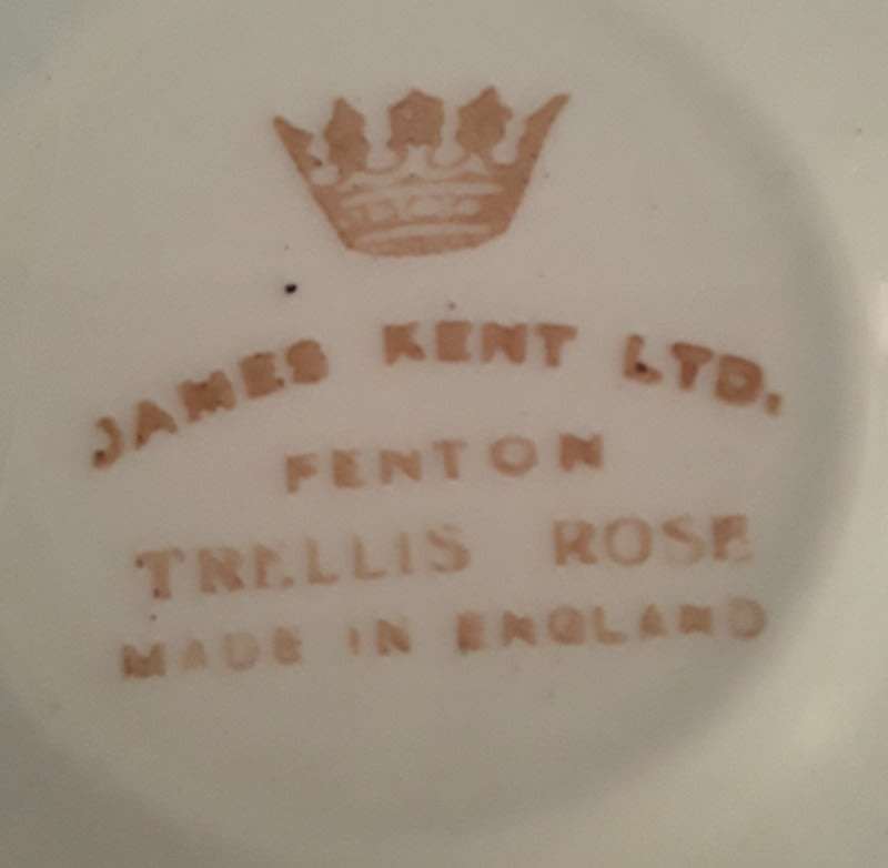 Two magnificent vintage James Kent Fenton Trellis Rose coffee cup sized duos