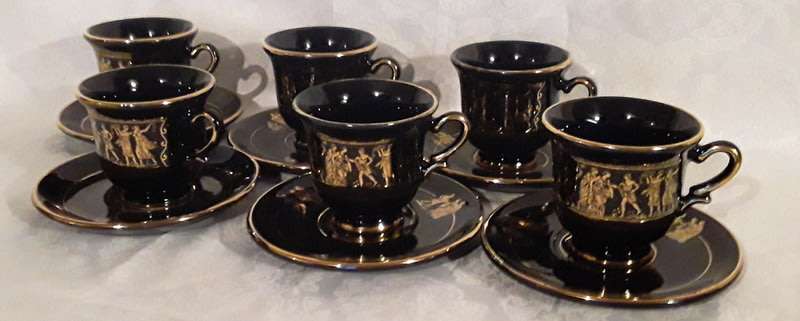 Collectable Spathas 24K Gold Trim Colbalt Black Hand made in Greece