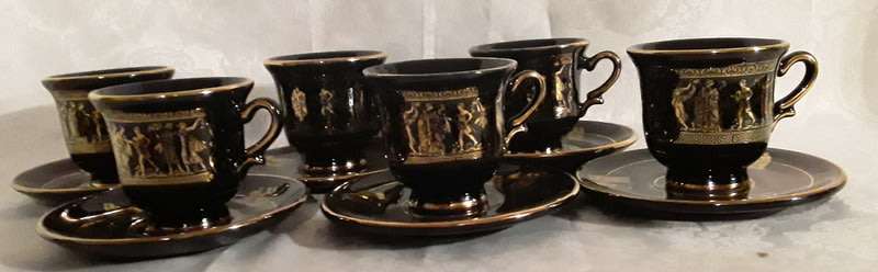 Collectable Spathas 24K Gold Trim Colbalt Black Hand made in Greece