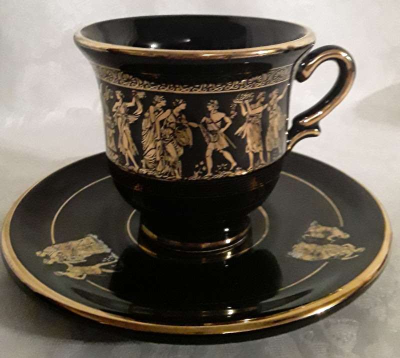 Collectable Spathas 24K Gold Trim Colbalt Black Hand made in Greece