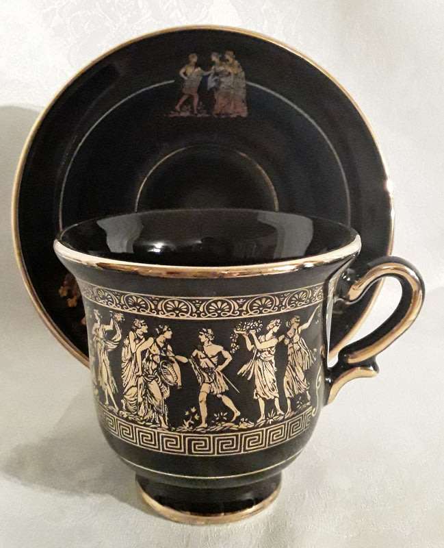 Collectable Spathas 24K Gold Trim Colbalt Black Hand made in Greece