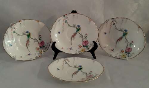Exquisite vintage Royal Paragon Fine Bone China  Marquita  saucers  (Four)