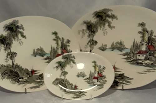 Stunning The Old Mill Johnson Bros Made in England Serving Platters.