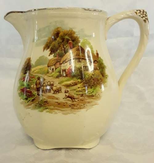Large Vintage Alfred Meakin Jug Farm Design