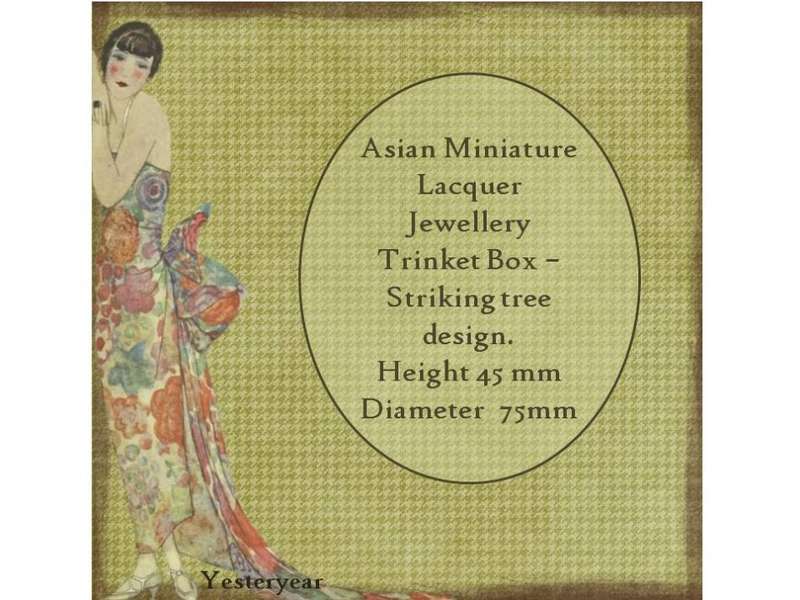 Asian Miniature Lacquer Jewellery Trinket Box