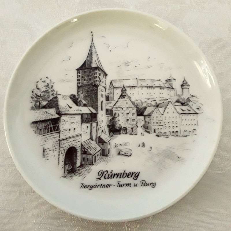 1970s Porcelain Coasters. Six  Made in West Germany