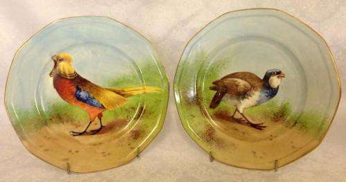 Grand vintage Limoges, France display plates of Game Birds. Please read the description