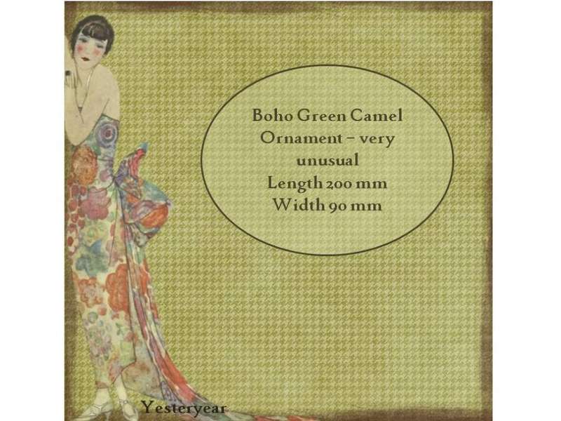 Boho Green Camel Ornament