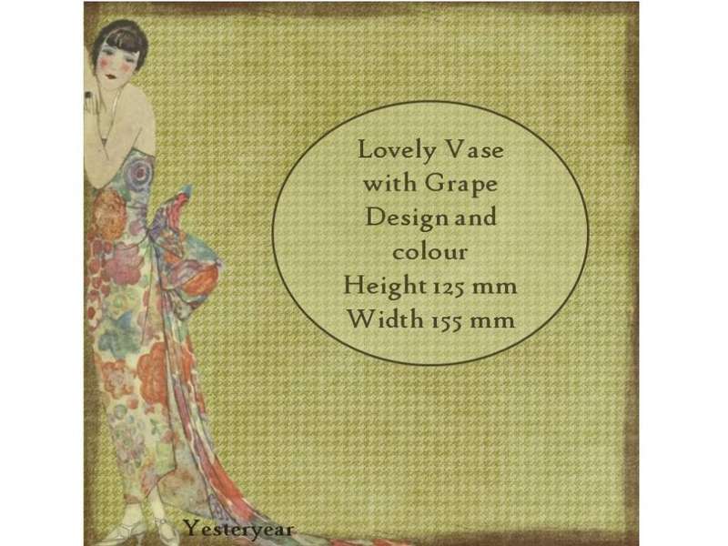 1980`s Vase with Grape Design and vibrant colour