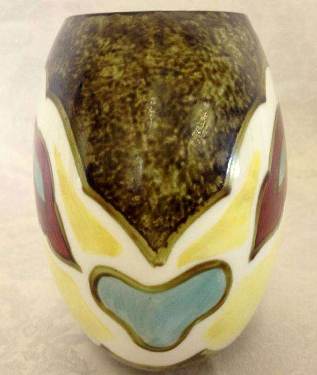 1980`s Vase with Grape Design and vibrant colour