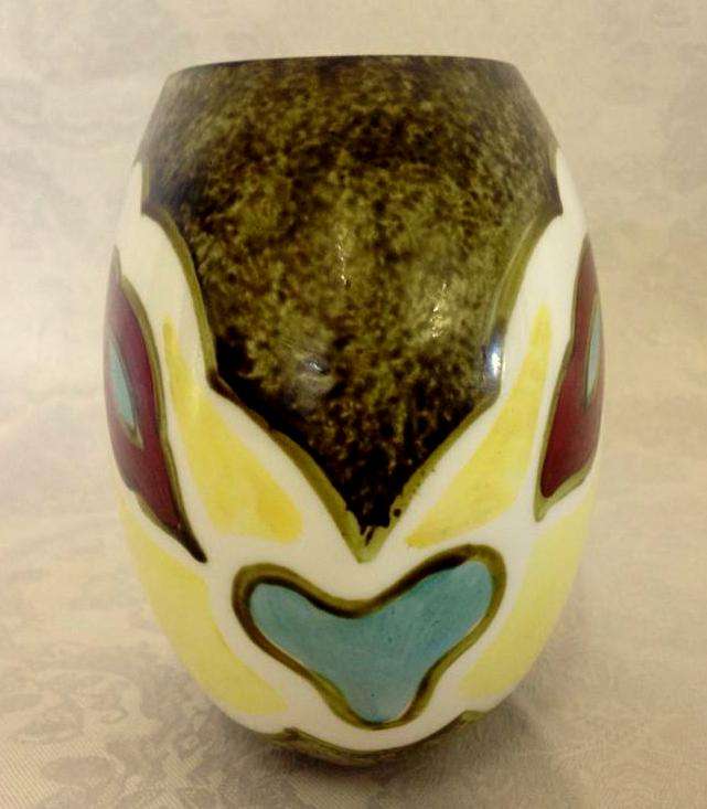 1980`s Vase with Grape Design and vibrant colour