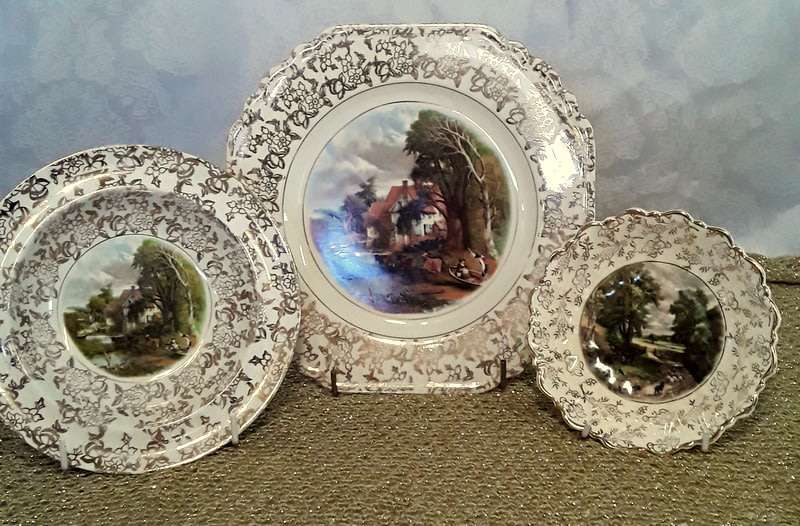 Set of three James Kent Display bowls and plate