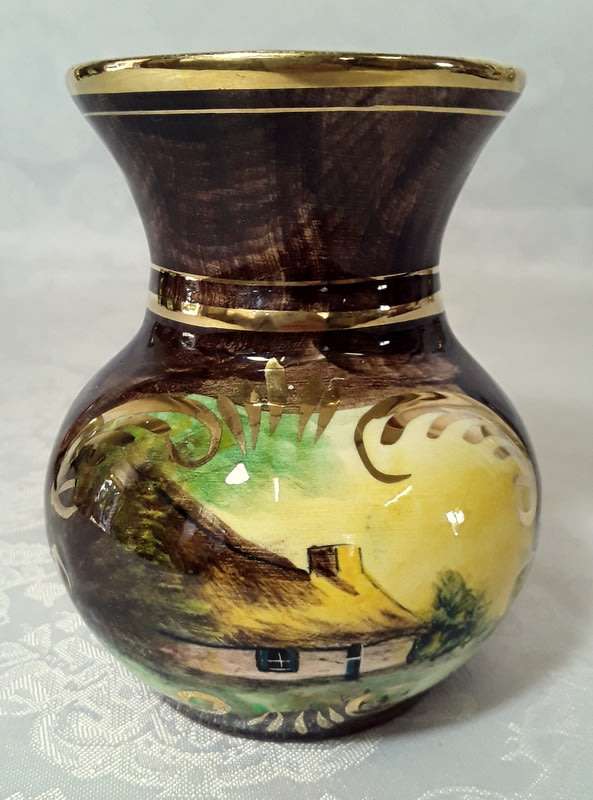 H. Bequet Quaregnon Hand painted ceramic vase - Belgium