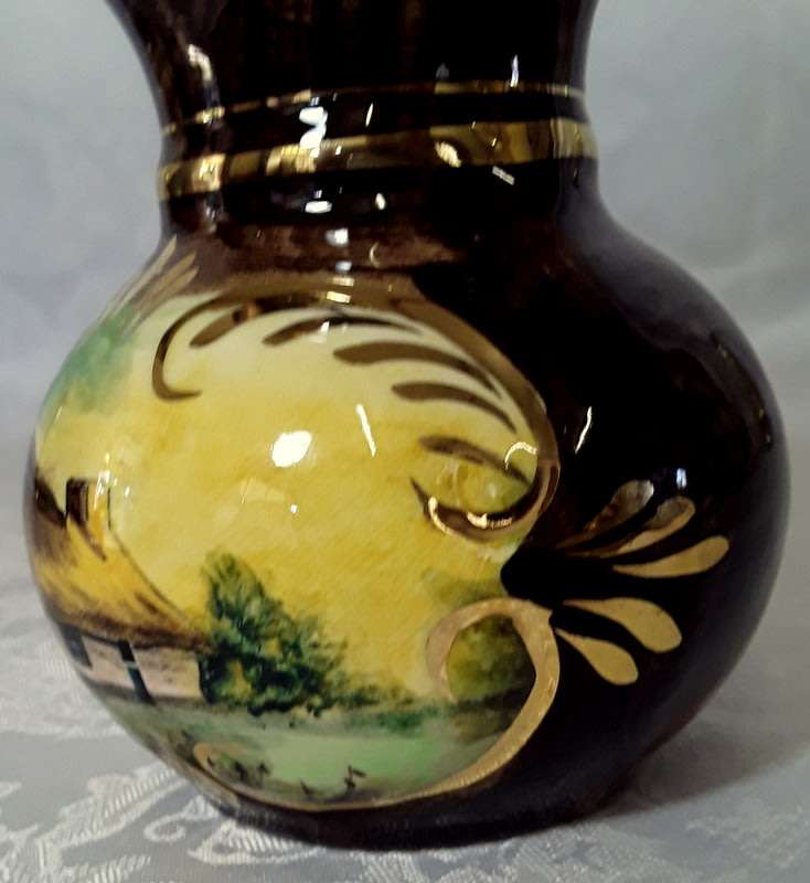 H. Bequet Quaregnon Hand painted ceramic vase - Belgium