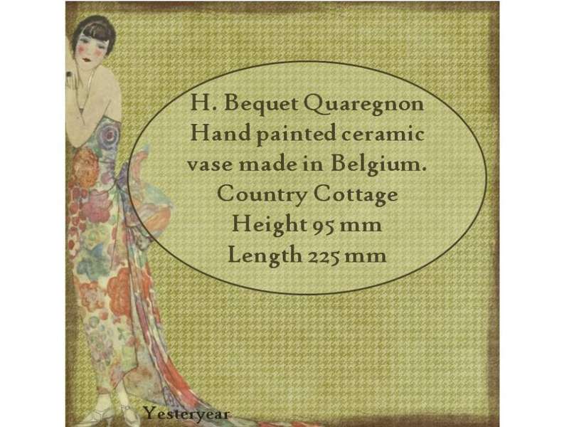 H. Bequet Quaregnon Hand painted ceramic vase - Belgium