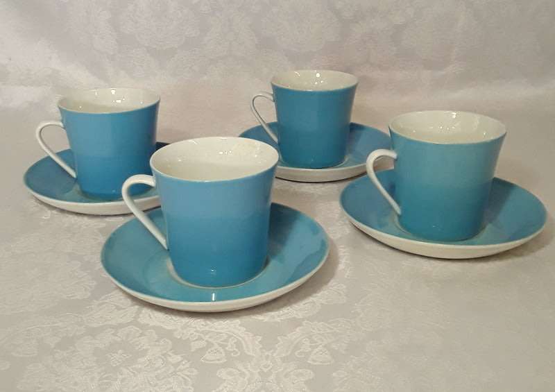 Four retro Constantia blue duo's (Please read description)