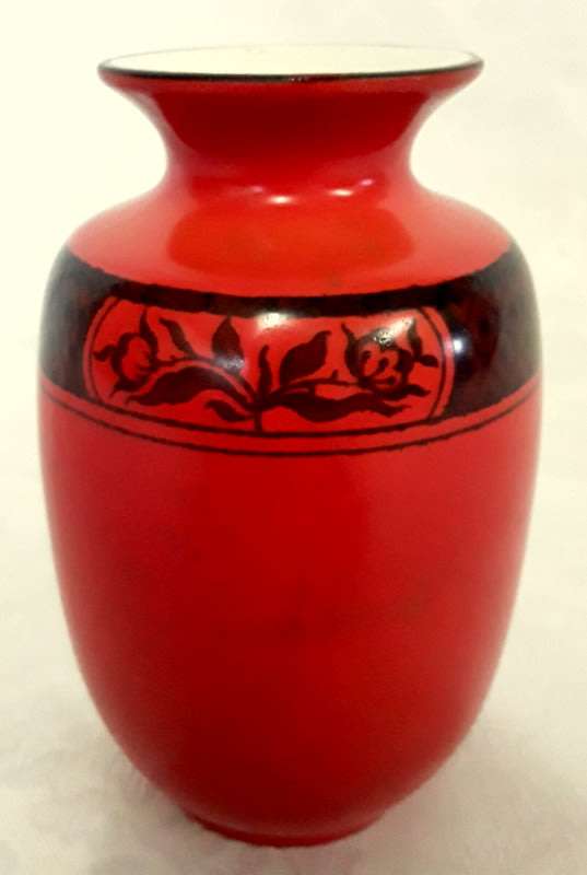 Very old vintage Orange small vase, Burleigh Ware / Burgess & Leigh Burslem, England