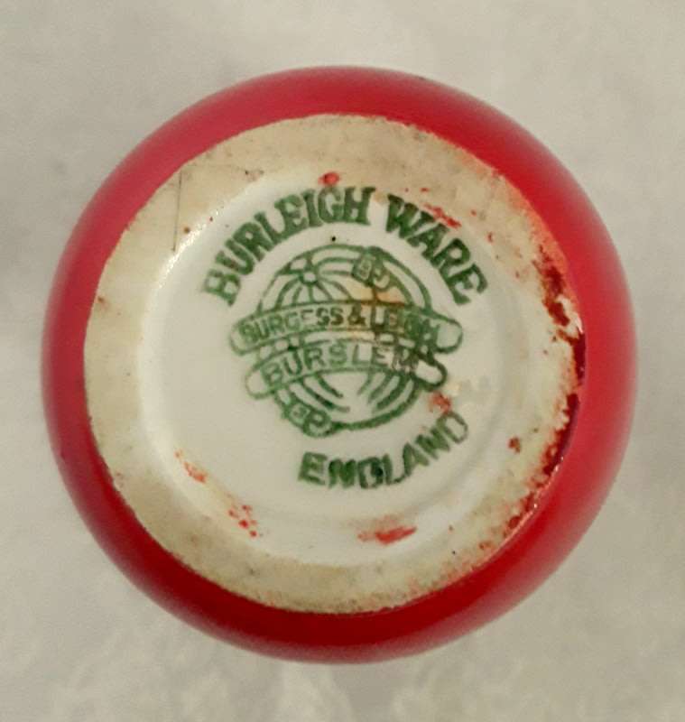 Very old vintage Orange small vase, Burleigh Ware / Burgess & Leigh Burslem, England