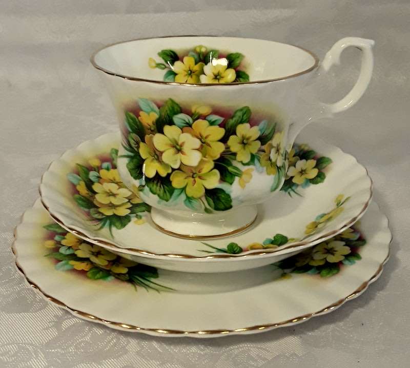 Vintage Royal Albert Yellow Primrose Trio