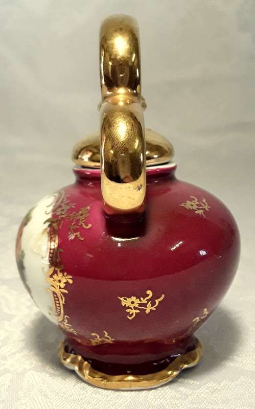 Exquisite Limoges miniature tea pot and lid