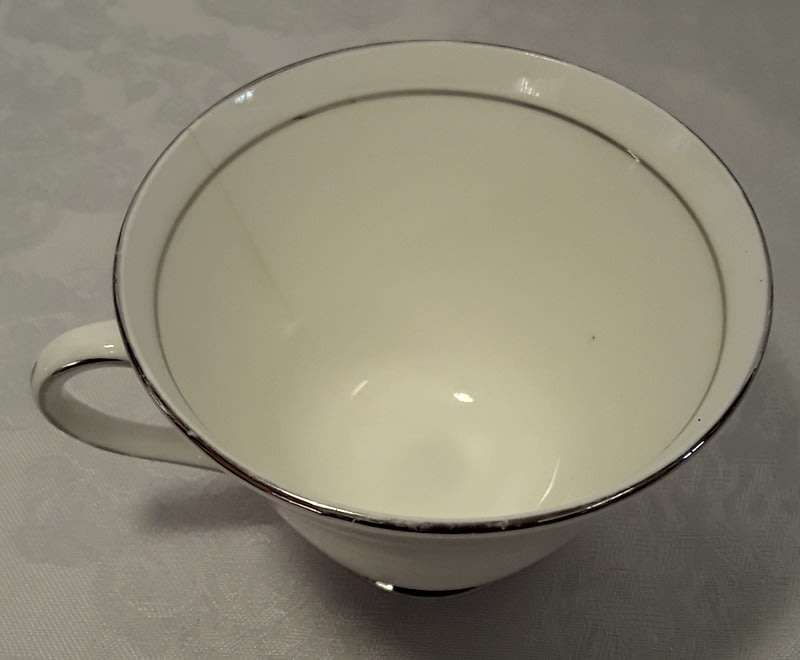 Vintage sophisticated white with silver  Royal Doulton trios (four)