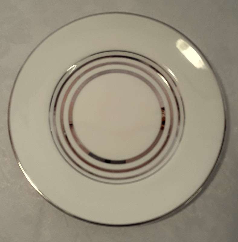 Vintage sophisticated white with silver  Royal Doulton trios (four)