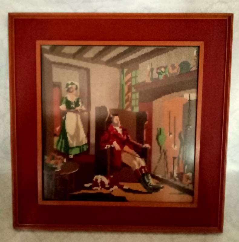 1950s period lovely tapestry with Victorian scene