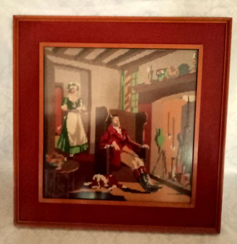 1950s period lovely tapestry with Victorian scene