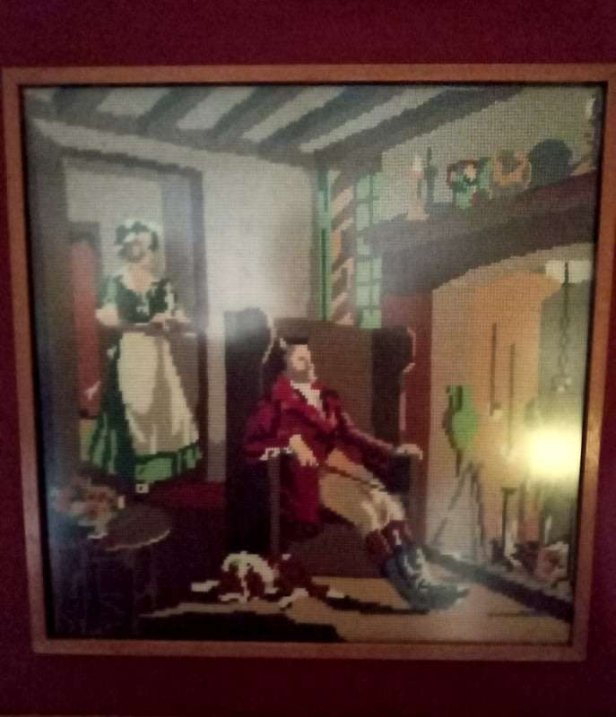 1950s period lovely tapestry with Victorian scene