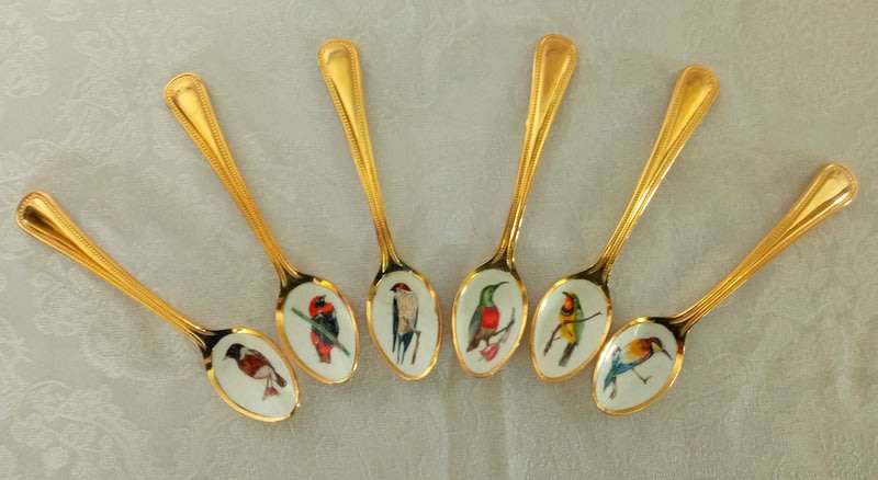 Stunning 24 carat Gold Set of Six Teaspoons