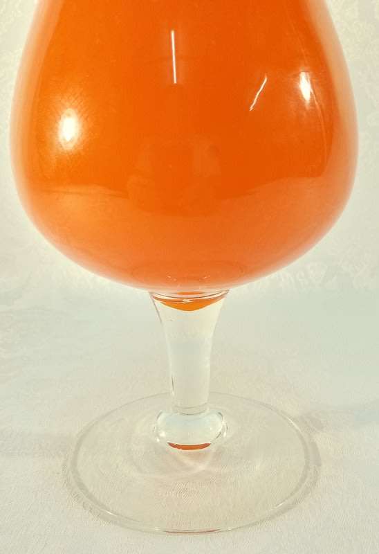 1950`s ART GLASS Bright Orange Vase - Made in Sweden