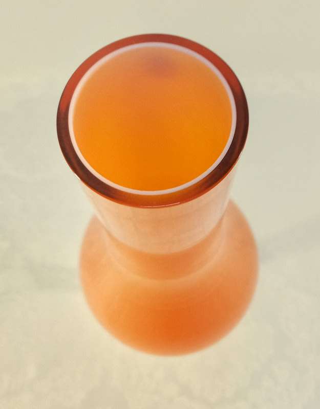 1950`s ART GLASS Bright Orange Vase - Made in Sweden