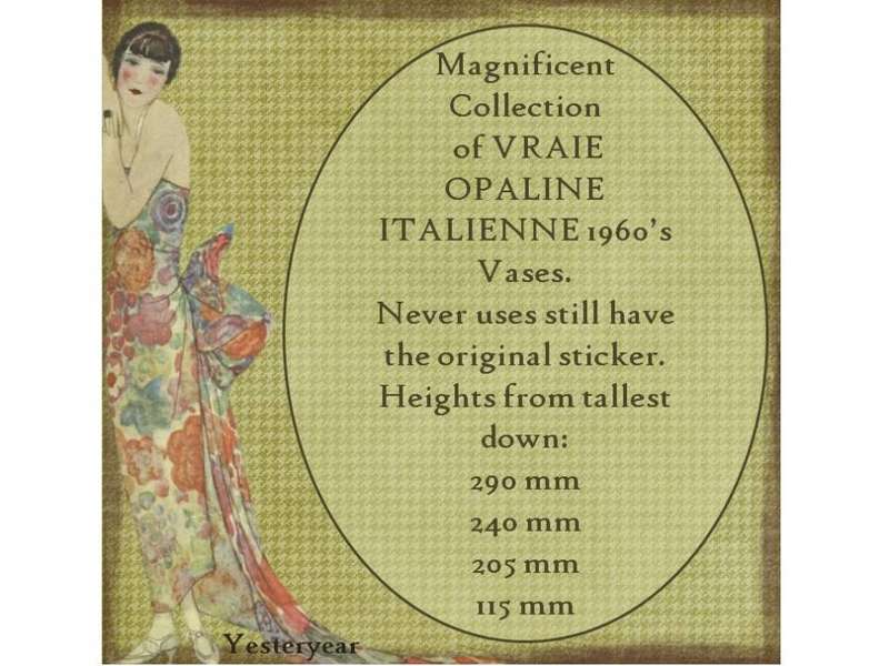 Magnificent collection of Vraie Opaline Italienne Vases