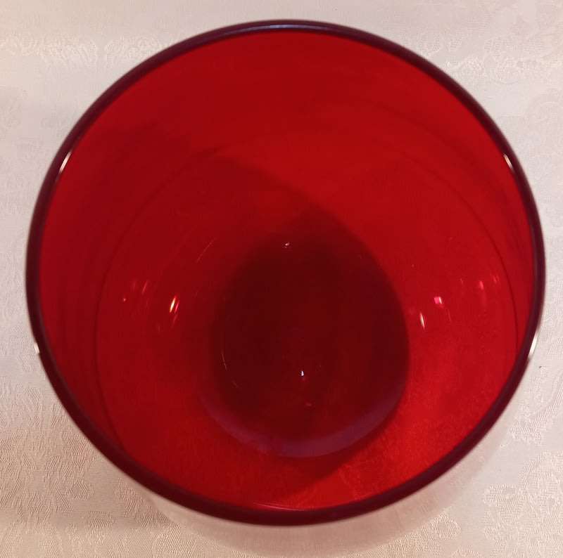 1970s Flat bottom Red Glass Vase Made in Europe
