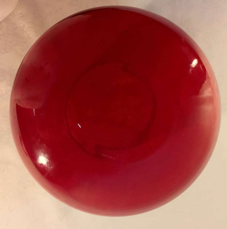 1970s Flat bottom Red Glass Vase Made in Europe